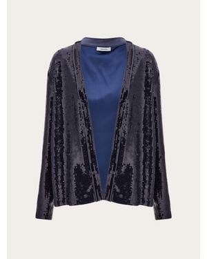 Ferragamo Sequin Embellished Jacket - Blue