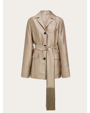Ferragamo Silk Over Shirt - Natural