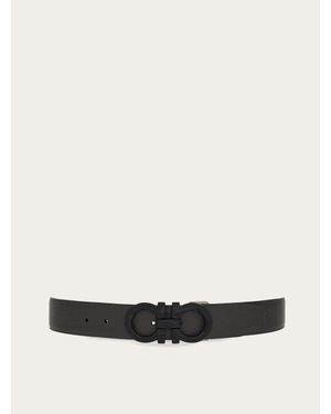 Ferragamo Reversible And Adjustable Gancini Belt - White
