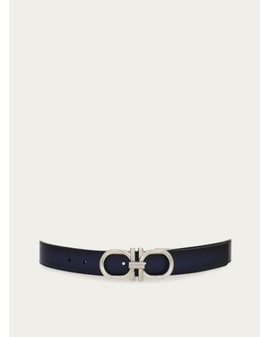 Ferragamo Adjustable Gancini Belt - White