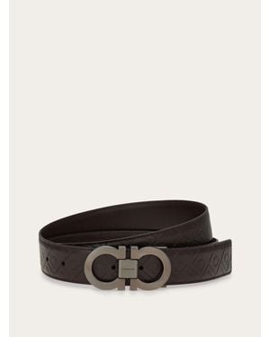 Ferragamo Reversible And Adjustable Gancini Belt - Brown
