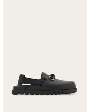 Ferragamo Gancini Buckle Mule - Black