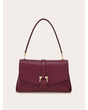 Ferragamo Front Flap Shoulder Bag (S) - Purple