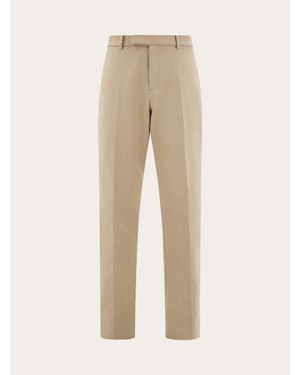Ferragamo Cotton Blend Chinos - Natural