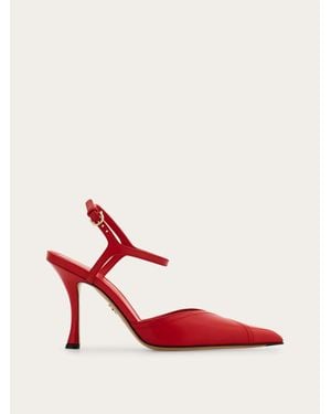 Ferragamo Pump With Contrasting Inlays .5 - Red