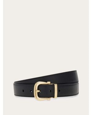 Ferragamo Reversible And Adjustable Gancini Belt - White