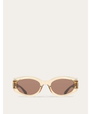 Ferragamo Rectangular Frame Sunglasses - Natural