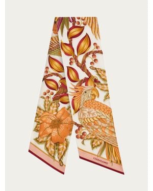 Ferragamo Donna Bandeau Stampa Parrots - Bianco