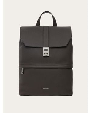 Ferragamo Hommes Sac À Dos Avec Boucle Gancini Brun - Noir