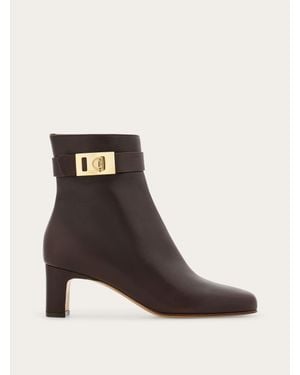 Ferragamo Hug Buckle Ankle Boot - Black