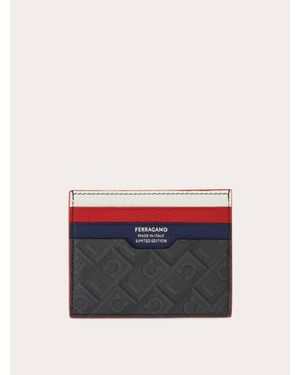 Ferragamo Monogram Credit Card Holder - Blue