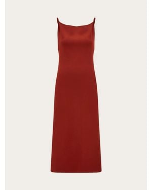 Ferragamo Knitted Slip Dress - Red