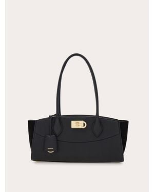Ferragamo New Studio Soft Bag East West (M) - Black