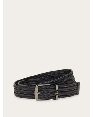 Ferragamo Uomo Cintura Intrecciata - Nero