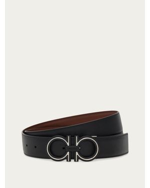 Ferragamo Reversible And Adjustable Gancini Belt - Brown