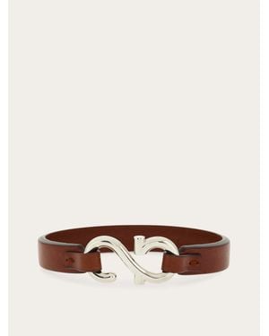 Ferragamo Gancini Hook Bracelet - Brown