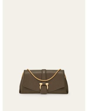 Ferragamo Front Flap Crossbody Bag (Xs) - Natural
