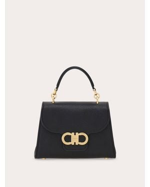 Ferragamo Double Gancini Top Handle (S) - Black