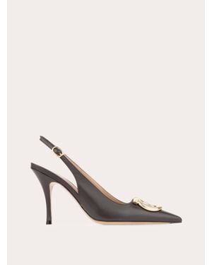 Ferragamo Maxi Gancini Slingback - Natural