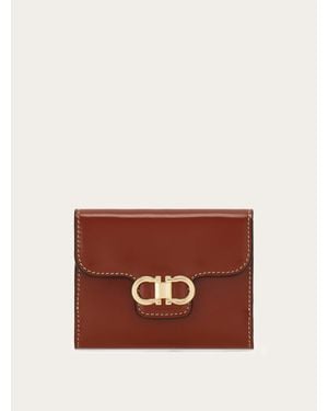 Ferragamo Gancini Compact Wallet - Brown