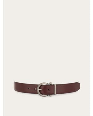 Ferragamo Reversible And Adjustable Gancini Belt - White