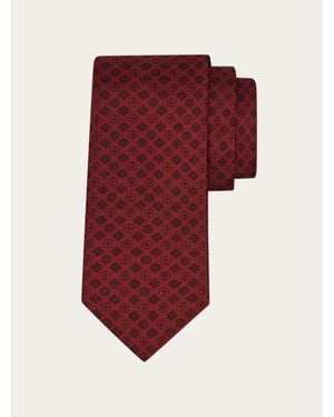 Ferragamo Micro Pattern Silk Tie - Red