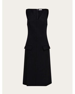 Ferragamo Cashmere Blend Sleeveless Dress - Black