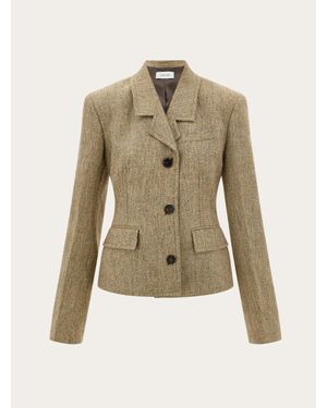 Ferragamo Single Breasted Blazer - Natural