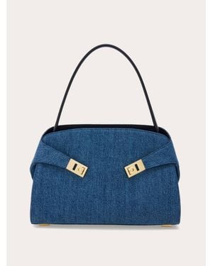 Ferragamo Hug Soft Shoulder Bag (M) - Blue