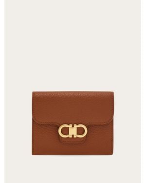 Ferragamo Gancini Compact Wallet - Brown