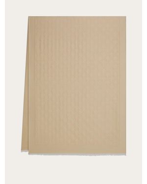 Ferragamo Gancini Jacquard Stole With Lurex - Natural