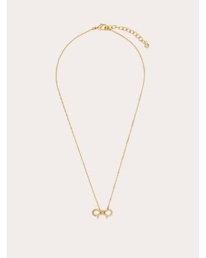 Ferragamo Vara Bow Pendant Necklace - Natural
