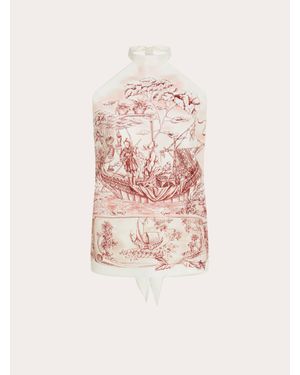 Ferragamo Voyage Print Foulard Top - Pink