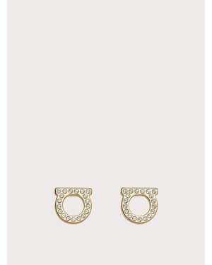 Ferragamo Stud Strass Earrings - Metallic