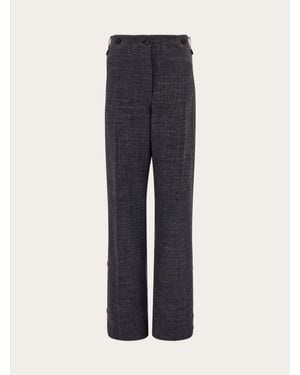 Ferragamo Damen Hose Mit Knöpfen - Blau