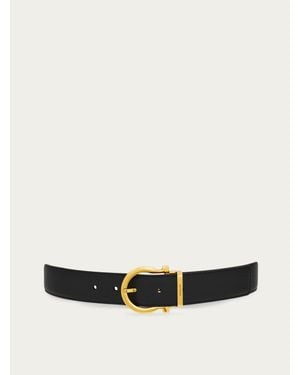 Ferragamo Reversible And Adjustable Gancini Belt - White