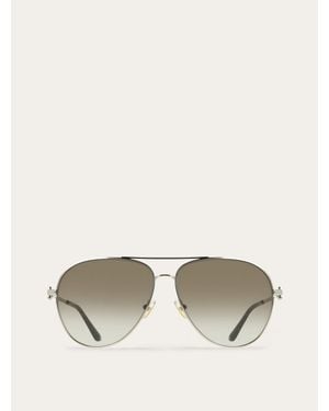 Ferragamo Aviator Frame Sunglasses - Natural