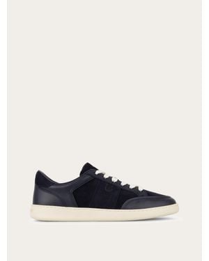 Ferragamo Low-Top Sneaker With Signature - Blue