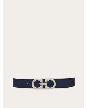 Ferragamo Reversible And Adjustable Gancini Belt - White