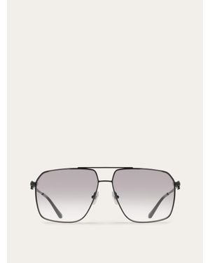 Ferragamo Navigator Frame Sunglasses - Black