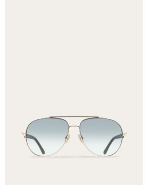 Ferragamo Aviator Frame Sunglasses - White