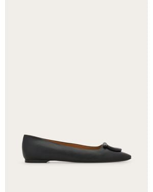 Ferragamo Damen Ballerina Mit Maxi Gancini Größe .5 - Schwarz