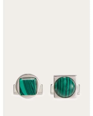 Ferragamo Uomo Gemelli Con Pietra Dura - Verde