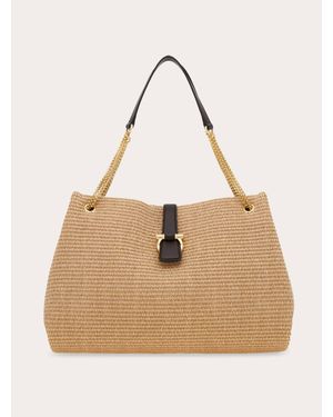 Ferragamo Mia Tote Bag (L) - Natural
