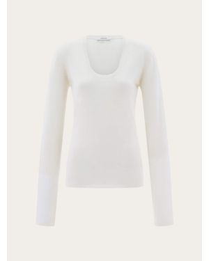 Ferragamo Lightweight Wool Top - White