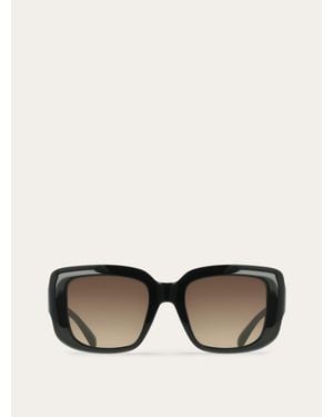 Ferragamo Rectangular Frame Sunglasses - Black