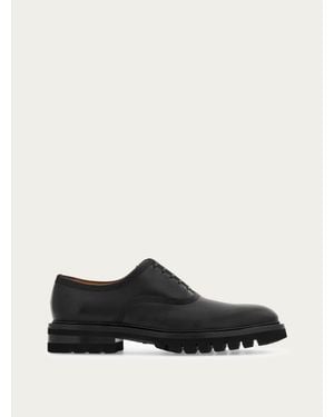 Ferragamo Oxford Brogue With Chunky Tread - Black