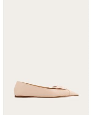 Ferragamo Soft Bow Ballet Flat - Natural