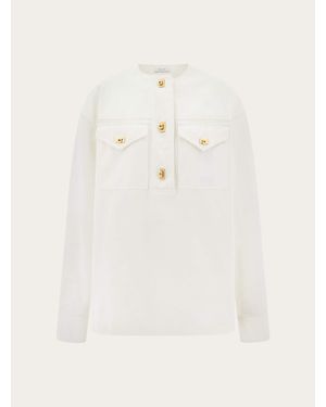 Ferragamo Washed Gabardine Shirt - Natural
