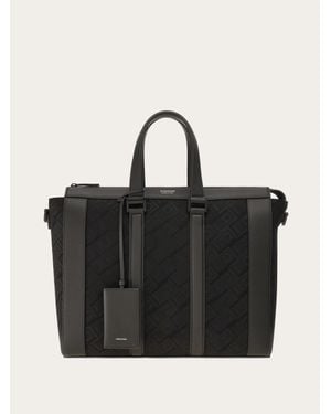 Ferragamo Uomo Borsa Da Lavoro Monogram - Nero